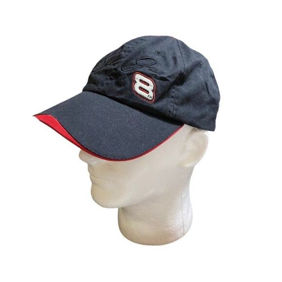 Black Dale Earnhardt JR #8 Bud Racing Chase Adjust Black Hat Adjustable Buckle - Picture 1 of 4